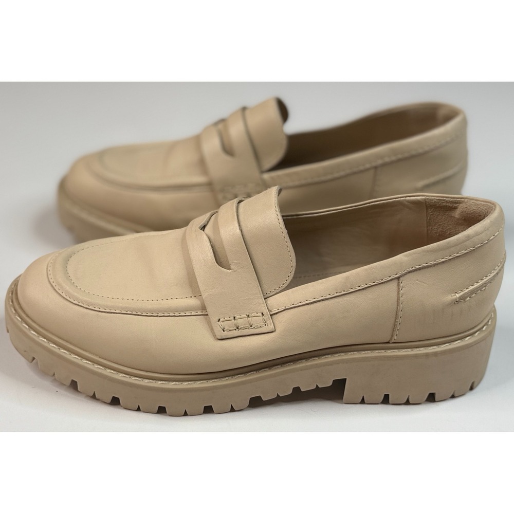Schutz Christie Weekend Women's Leather Eggshell Loafers Size 8.5B